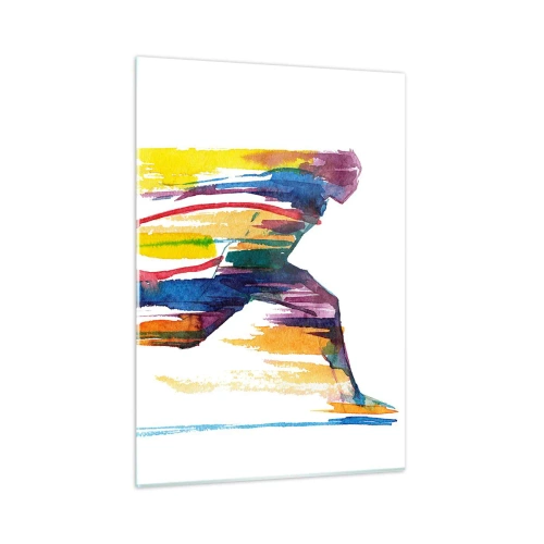 Schilderen op glas - Rennend over de regenboog - 50x70 cm