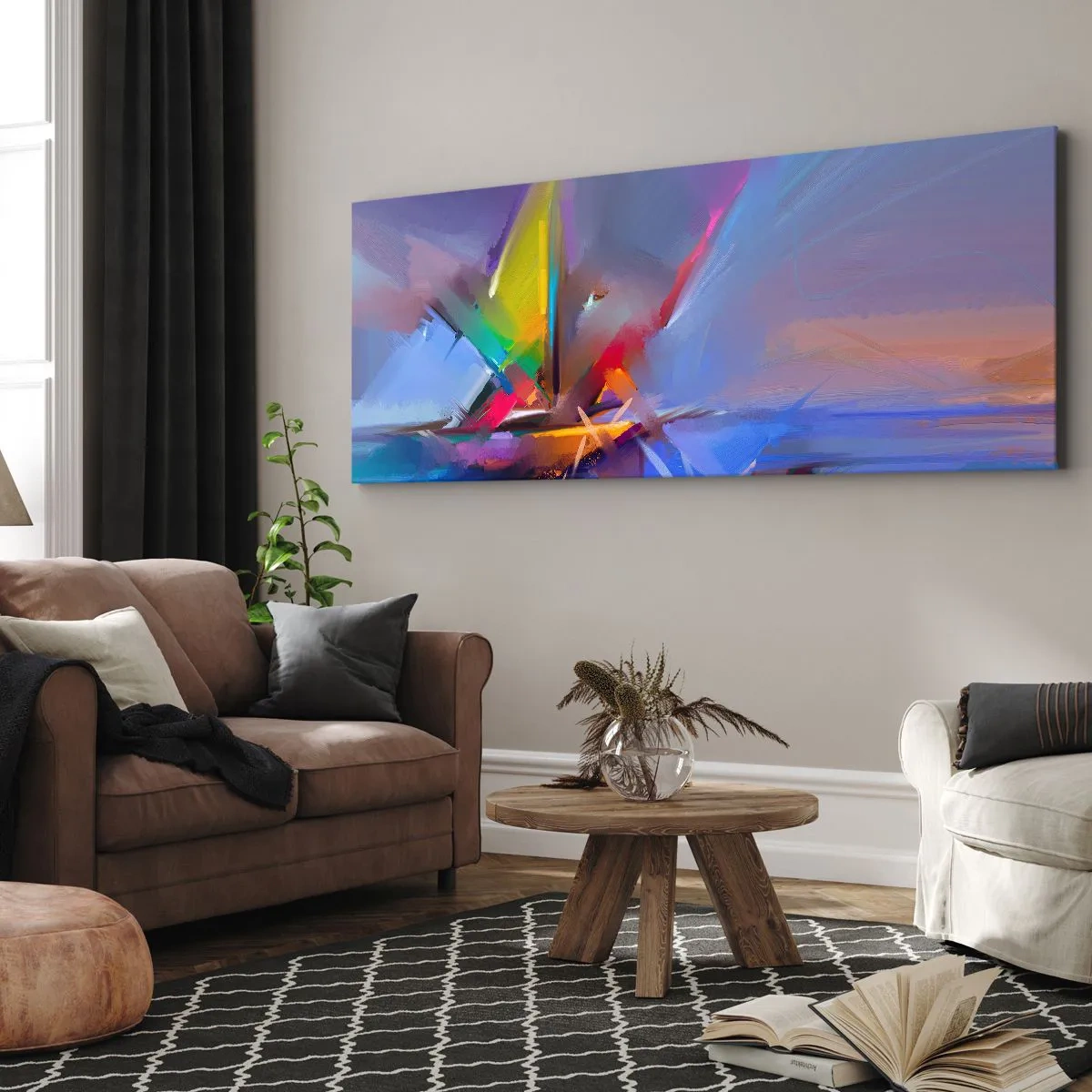 Schilderen op canvas - Propellers als een vogel - 100x40 cm