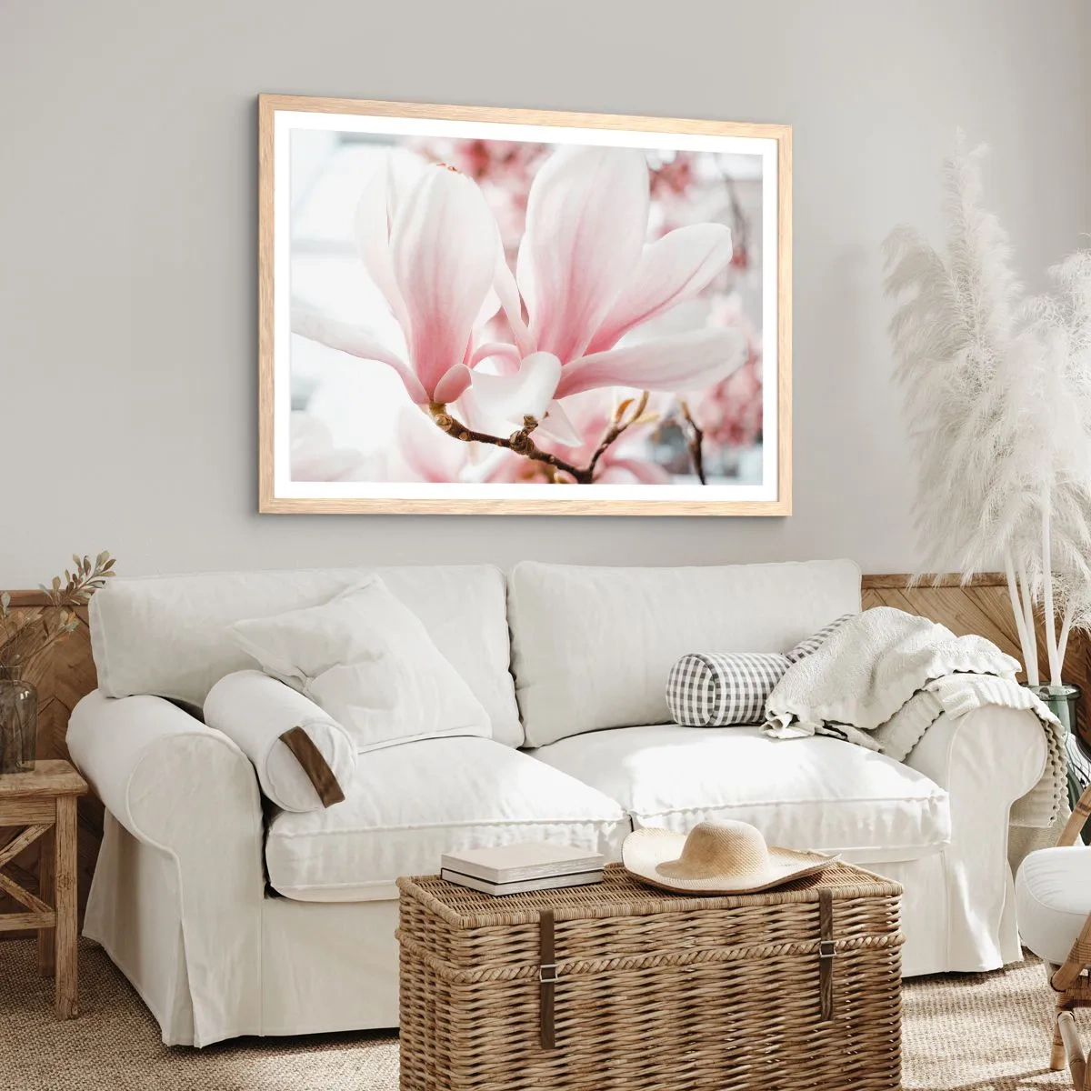 Een poster in een licht eiken lijst - Een overvloed aan tederheid - 70x50 cm