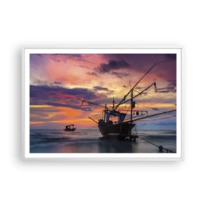 Poster in een witte lijst - Exotische avond - 100x70 cm