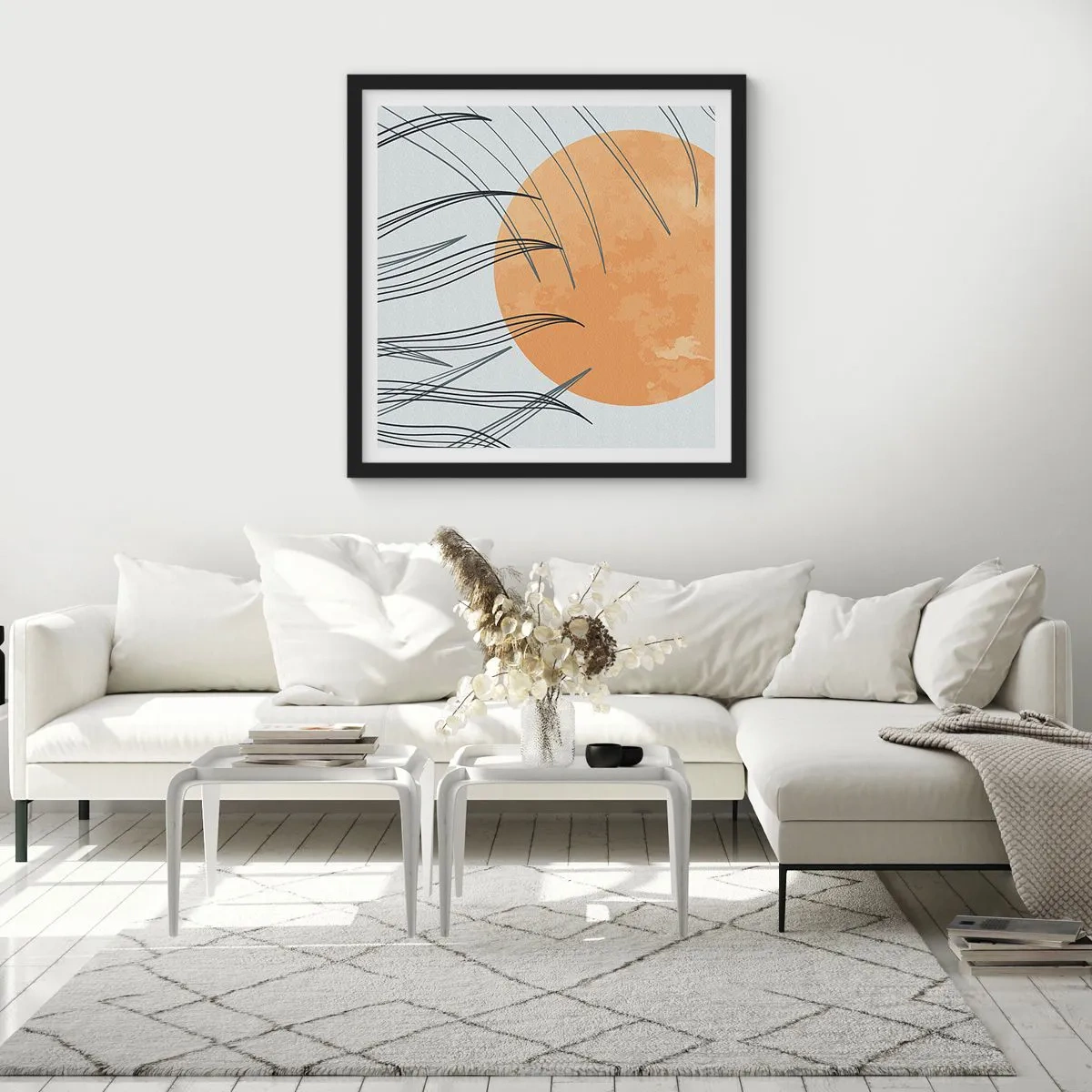 Poster in een zwarte lijst - Altijd naar de zon - 60x60 cm