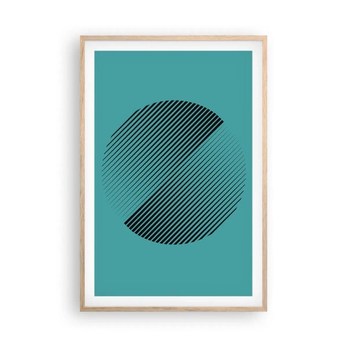 Een poster in een licht eiken lijst - Cirkel – een geometrische variatie - 61x91 cm