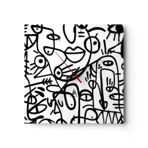 Wandklok - Klok - Gezichten en luchtspiegelingen - 30x30 cm