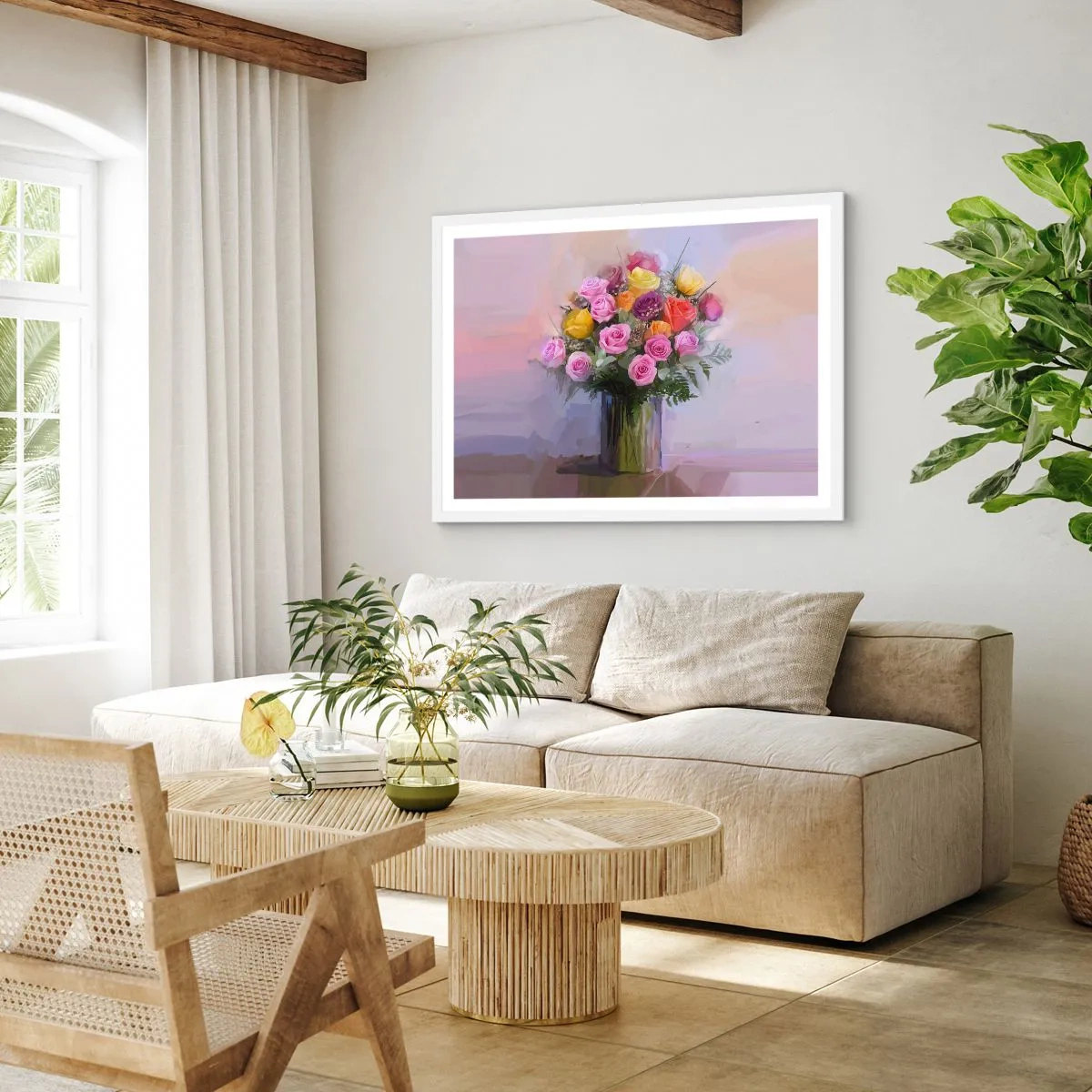 Poster in een witte lijst - Ingehouden schoonheid - 91x61 cm