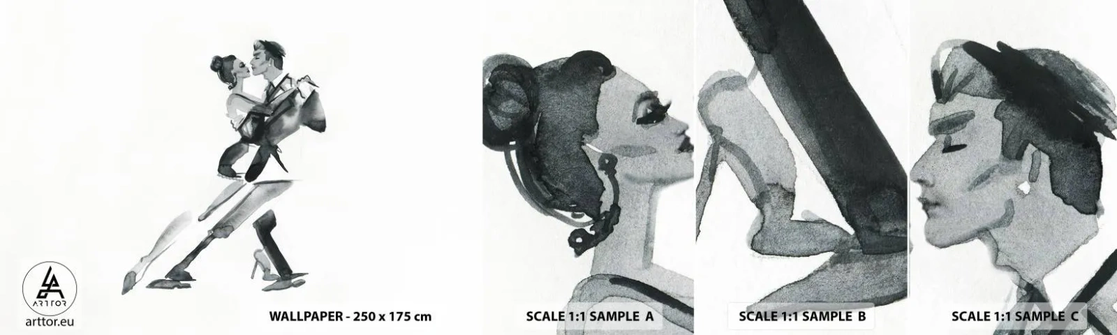 Fotobehang Monster Zelfklevend Deluxe Sticker - In één slag - Tango, Dans, Danser - 100x30 cm