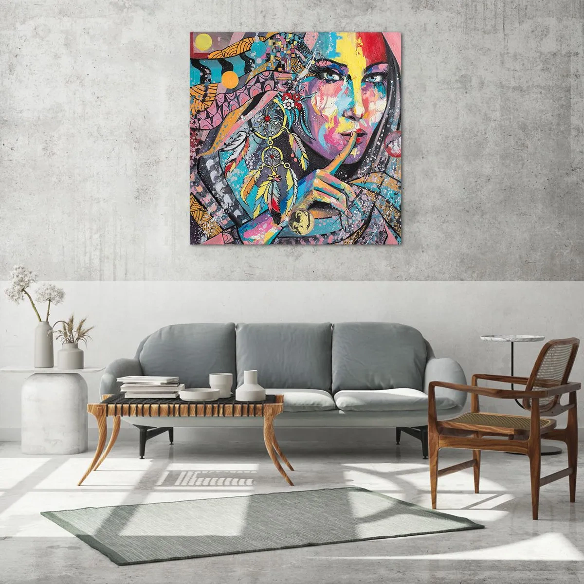 Schilderen op glas - Zwijg totdat je het begrijpt - 50x50 cm