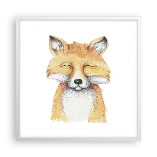 Poster in een witte lijst - Vossenstemmingen - 60x60 cm