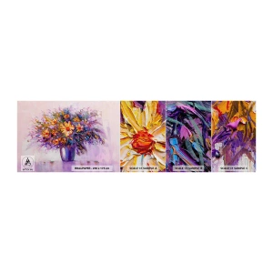 Fotobehang Monster Premium Canvas - Het ruikt zoet, ziet er zoet uit - Bloemen in een vaas, Deel, Boeket bloemen - 100x30 cm