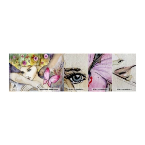 Fotobehang Monster Premium Sand - Vlinderprinses - Abstractie, Vrouw, aquarellen - 100x30 cm
