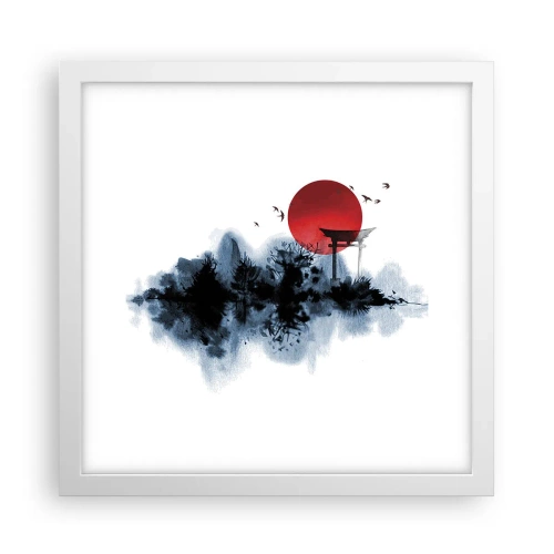 Poster in een witte lijst - Japanse weergave - 30x30 cm