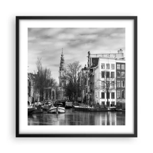 Poster in een zwarte lijst - Amsterdamse sferen - 50x50 cm