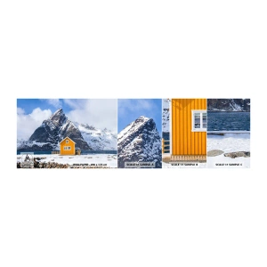 Fotobehang Staaltje Standard Eco - Scandinavische vakanties - Winter, Alpen, Bergen - 100x30 cm