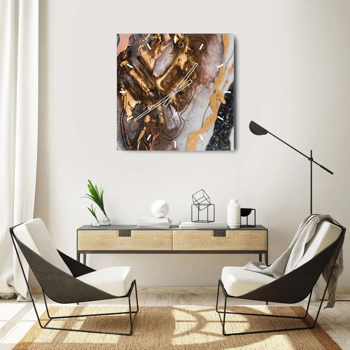 Wandklok - Klok - Het element aarde - 30x30 cm