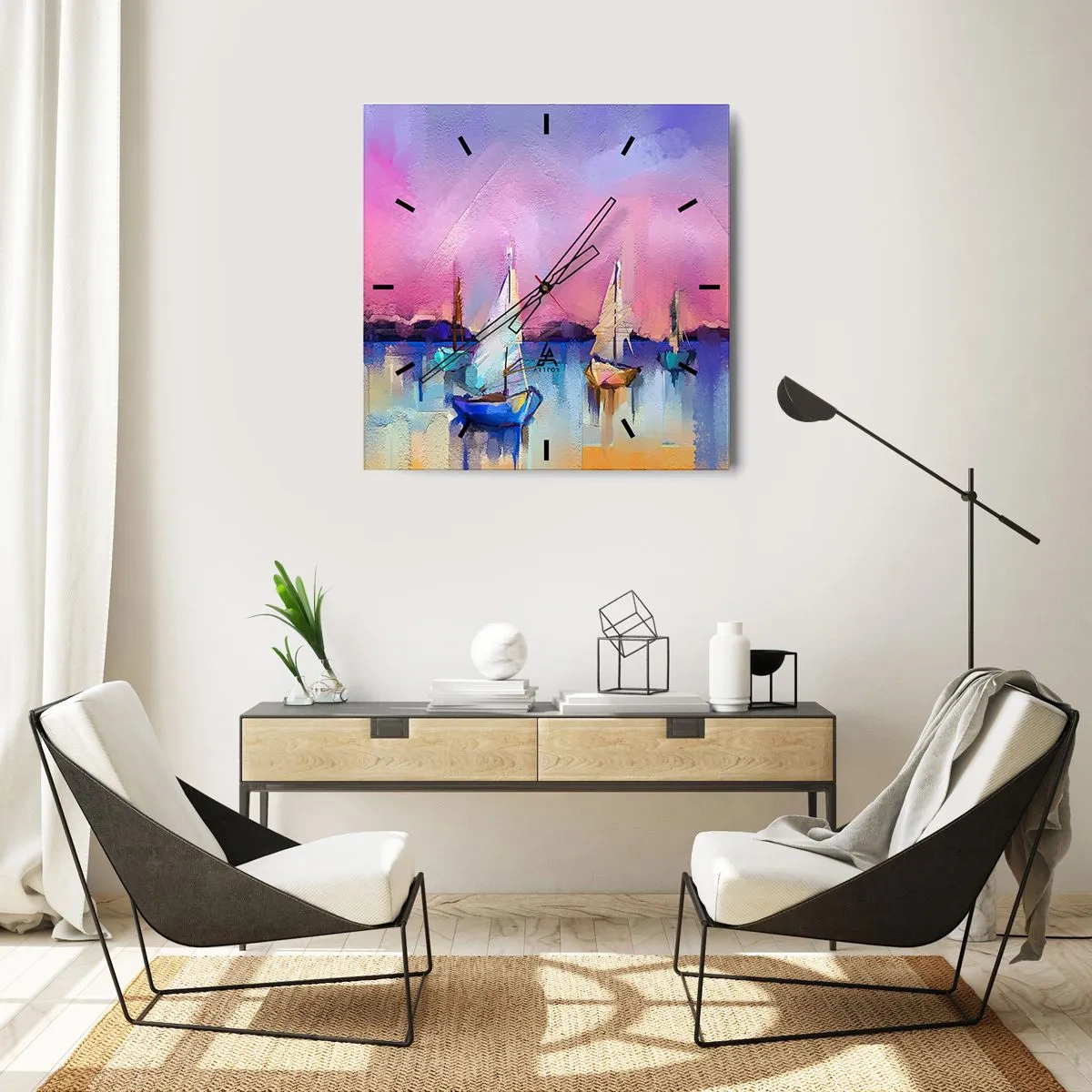 Wandklok - Klok - Richting: breed water - 40x40 cm