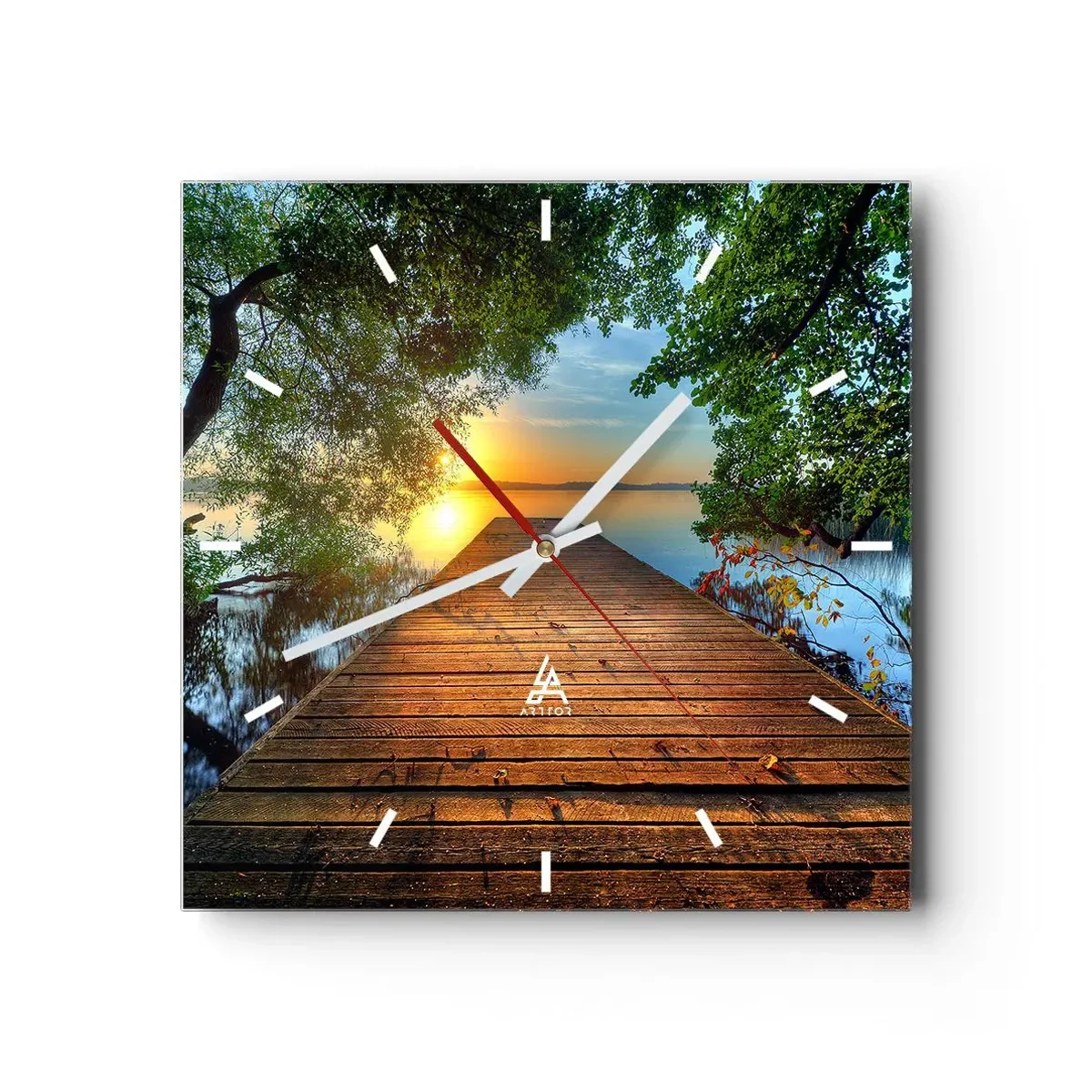 Wandklok - Klok - Neem de tijd, ga zitten - 40x40 cm