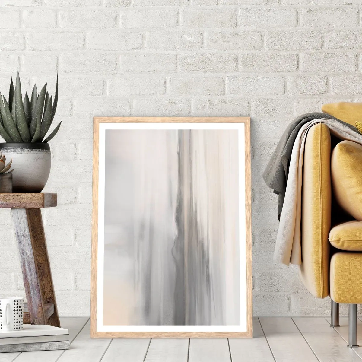 Een poster in een licht eiken lijst - Afstand in reflectie - 30x40 cm