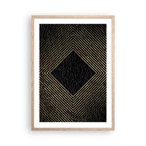 Een poster in een licht eiken lijst - Geometrie in glamoureuze stijl - 50x70 cm