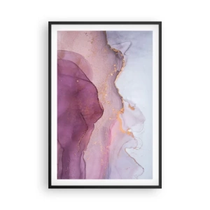 Poster in een zwarte lijst - Lila en paarse golven - 61x91 cm