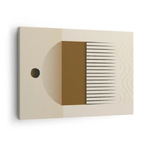 Schilderen op canvas - Abstracte geometrische compositie in beige en bruine tinten - 70x50cm - verschillende staten - Moderne wanddecoratie voor woonkamer en slaapkamer ARTTOR