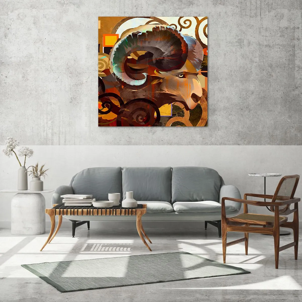 Schilderen op glas - Magie - religies - rituelen - 30x30 cm