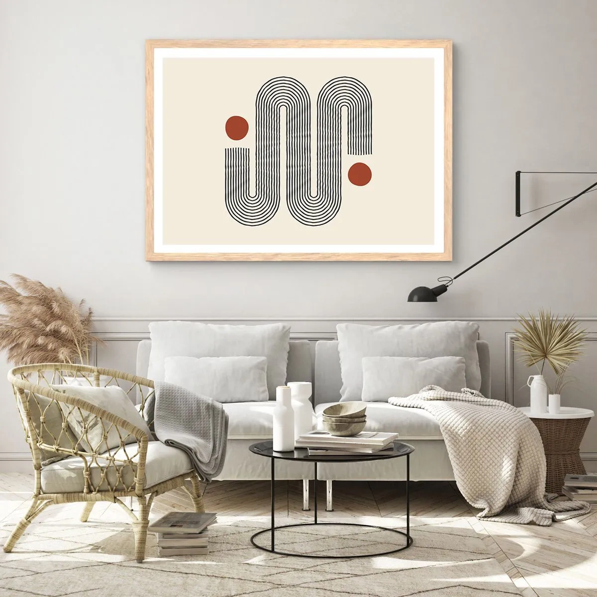 Een poster in een licht eiken lijst - Van het begin tot het eind - 100x70 cm