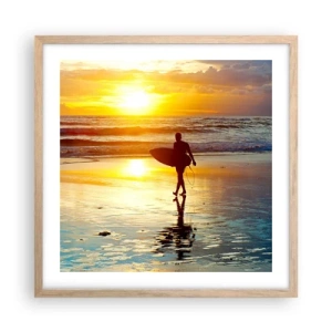 Een poster in een licht eiken lijst - De terugkeer van de krijger - 50x50 cm