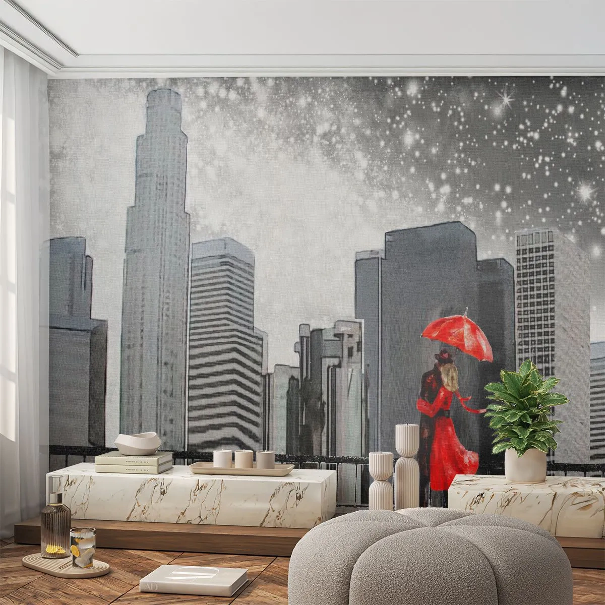 Fotobehang Premium Sand - De mens is geen steen - New York, Stad, Liefde - 100x70 cm