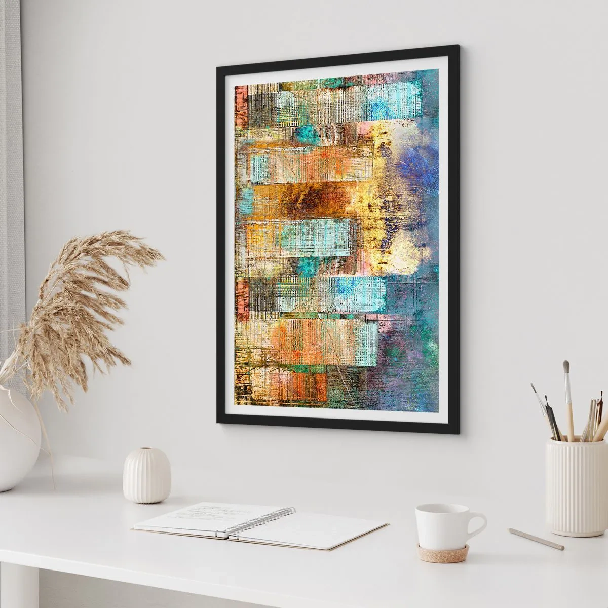 Poster in een zwarte lijst - Een zonnige metropool - 61x91 cm