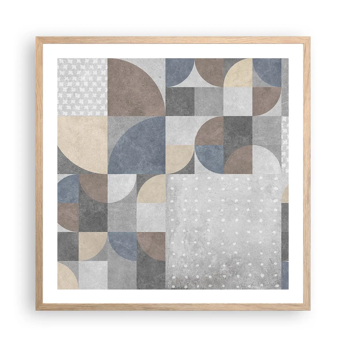 Een poster in een licht eiken lijst - Keramische fantasie - 60x60 cm