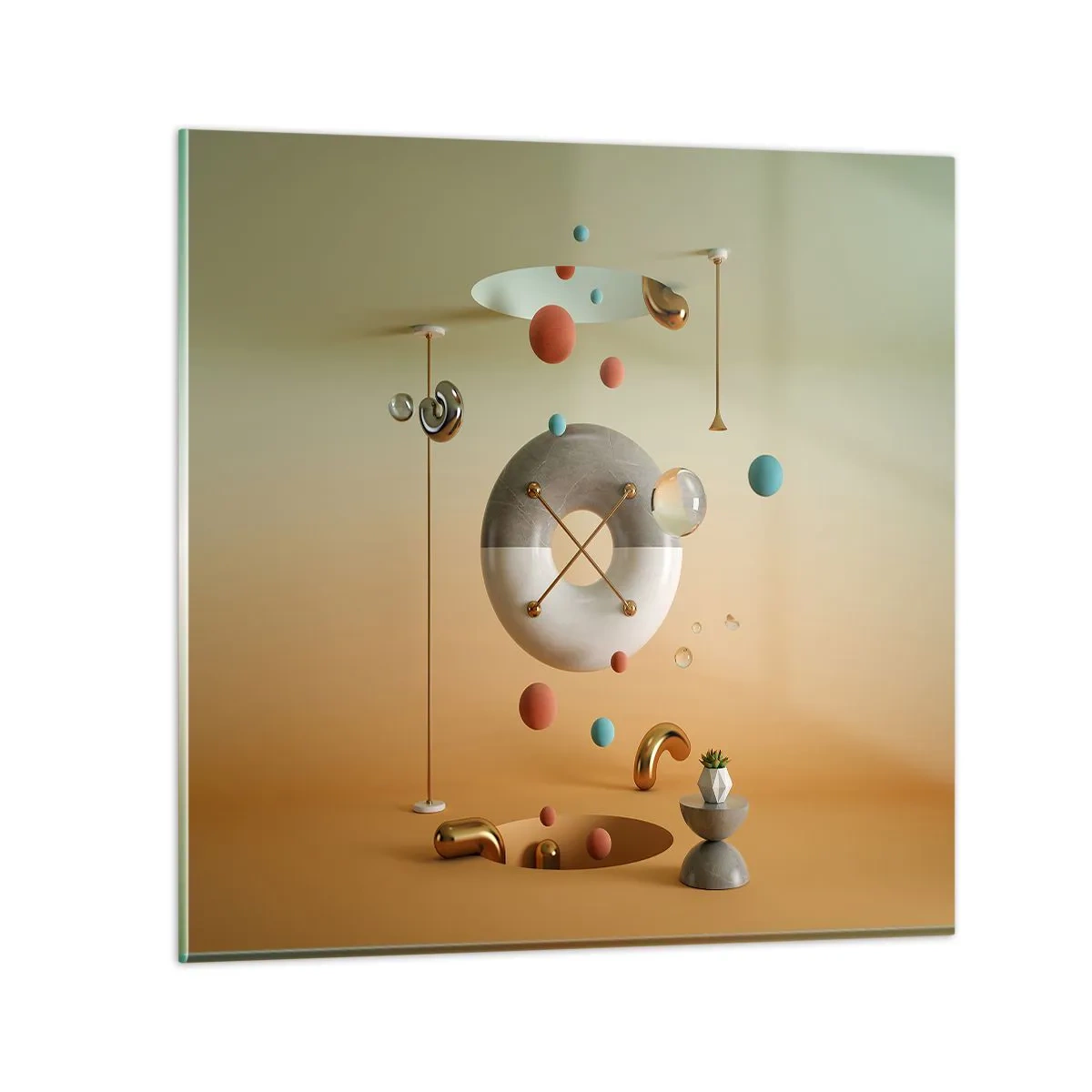 Schilderen op glas - Er kan van alles gebeuren - 40x40 cm