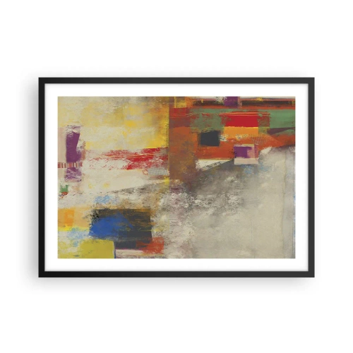 Poster in een zwarte lijst - Kleur geometrie - 70x50 cm