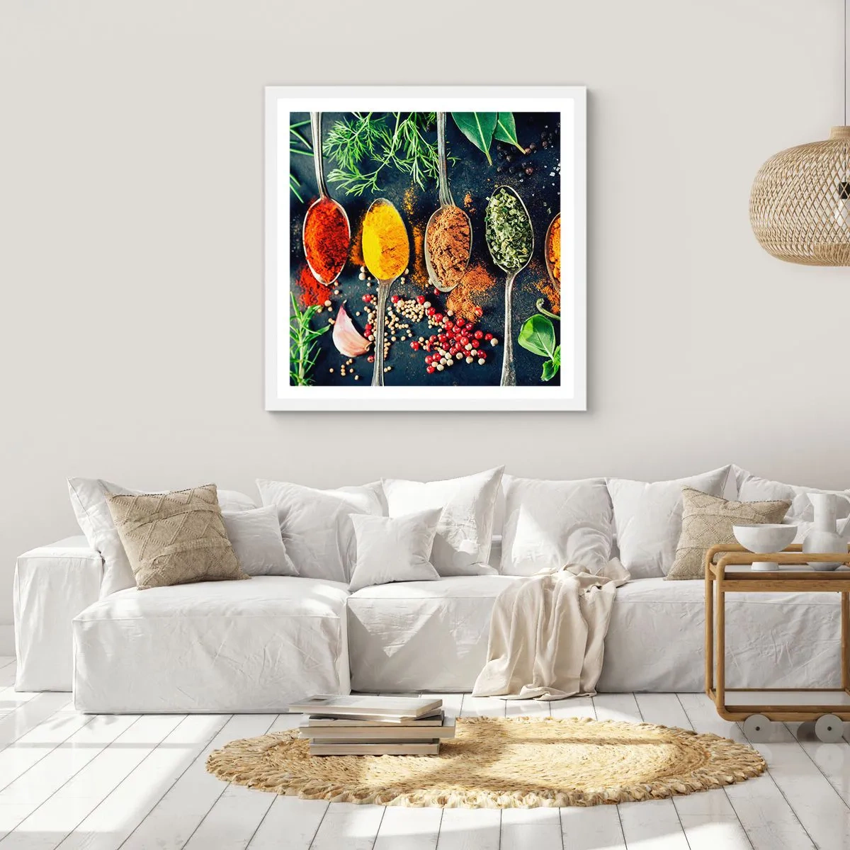 Poster in een witte lijst - Culinaire magie - 60x60 cm