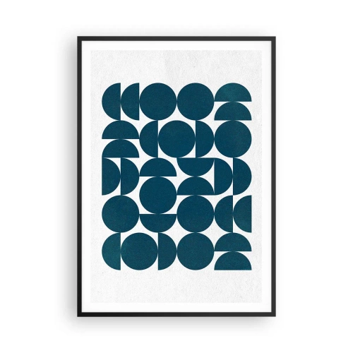 Poster in een zwarte lijst - Cirkels en halfcirkels - 70x100 cm