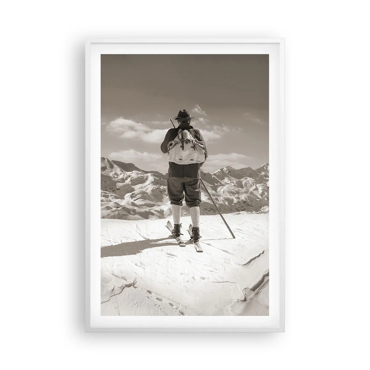 Poster in een witte lijst - En de bergen blijven onveranderd - 61x91 cm