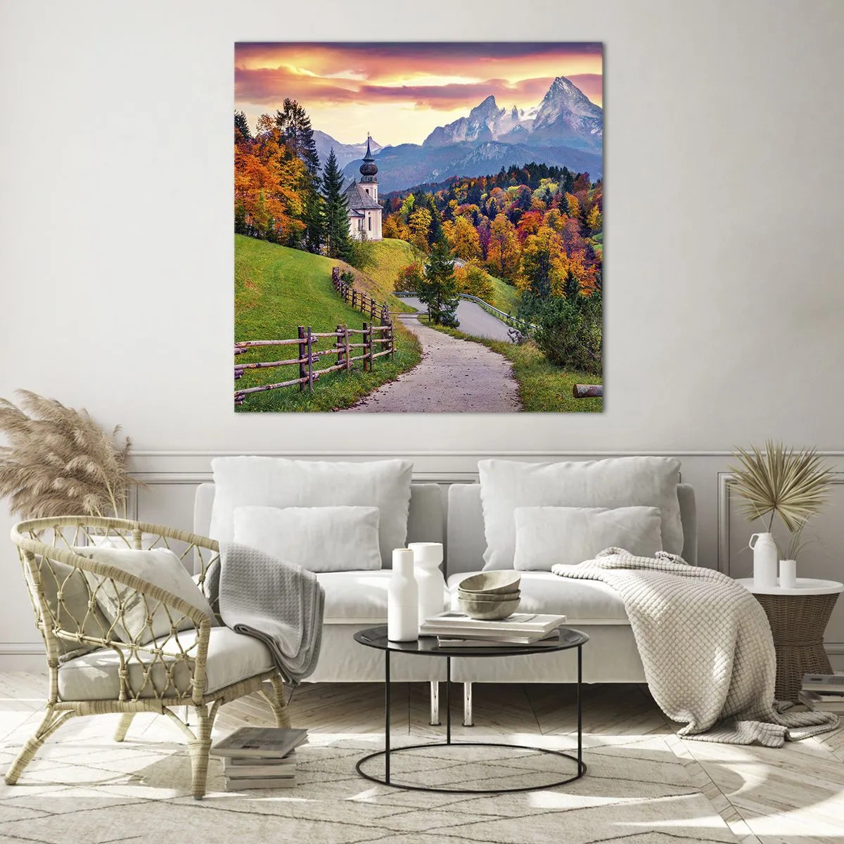 Schilderen op glas - Landschap zoals geschilderd - 70x70 cm