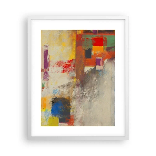 Poster in een witte lijst - Kleur geometrie - 40x50 cm