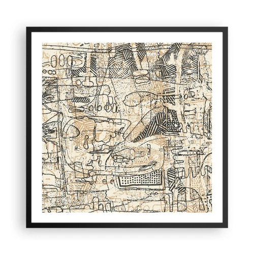 Poster in een zwarte lijst - Het wacht om te worden gedecodeerd - 60x60 cm