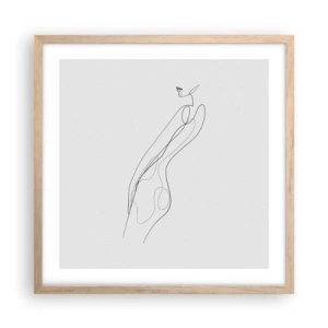 Een poster in een licht eiken lijst - Gewoon een belofte - 50x50 cm