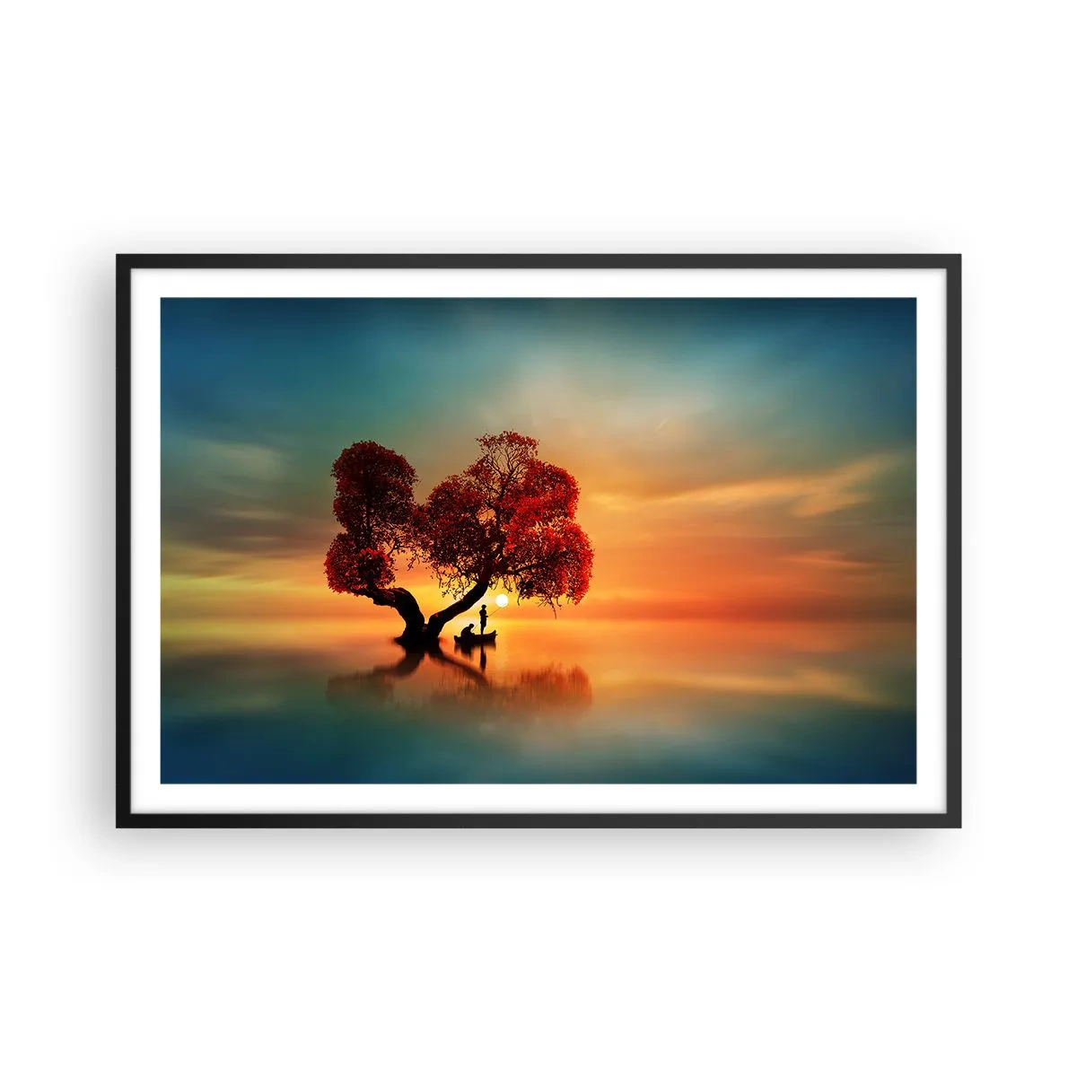 Poster in een zwarte lijst - Afstanders en de stilte van de wereldlozen - 91x61 cm