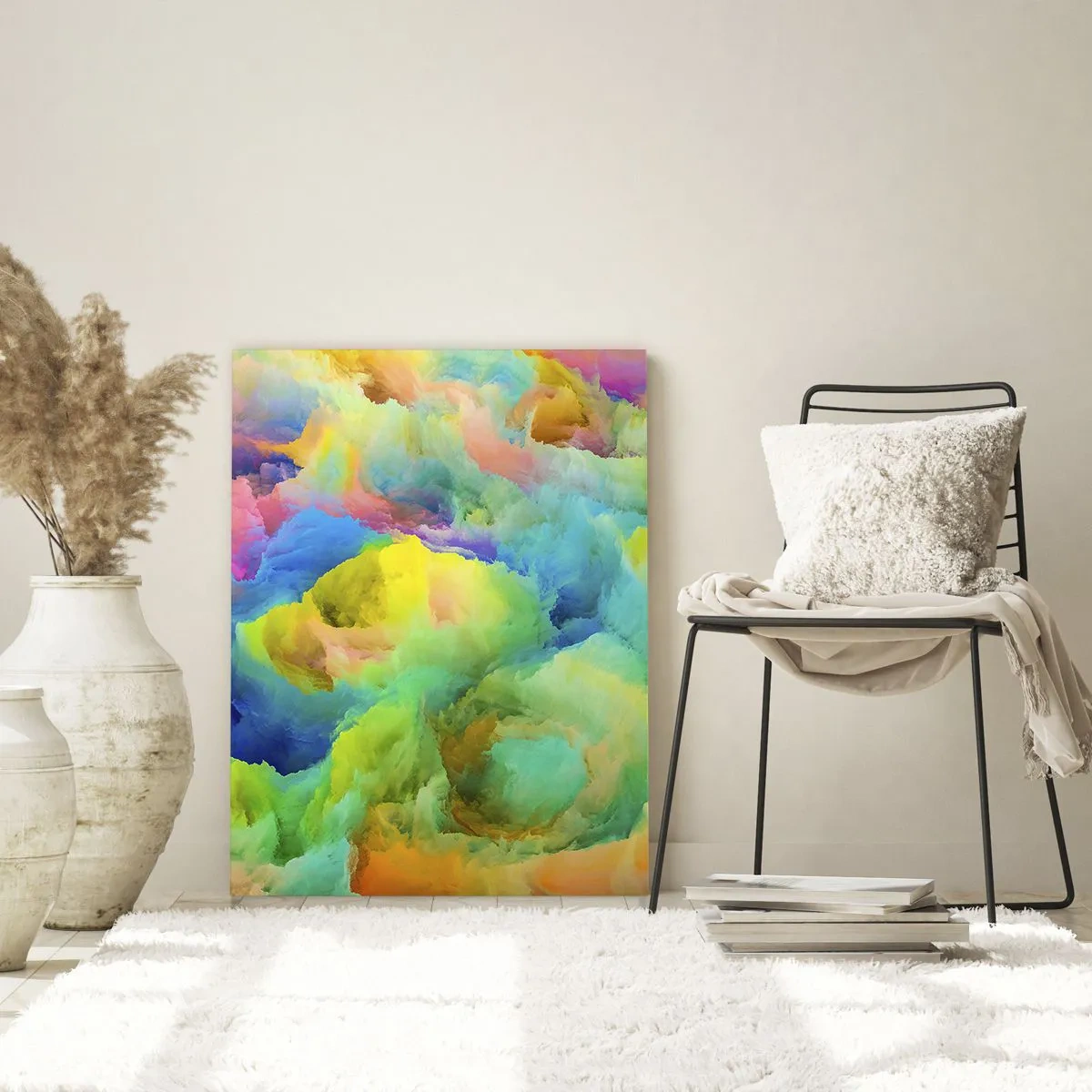 Schilderen op glas - Regenboog dons - 50x70 cm