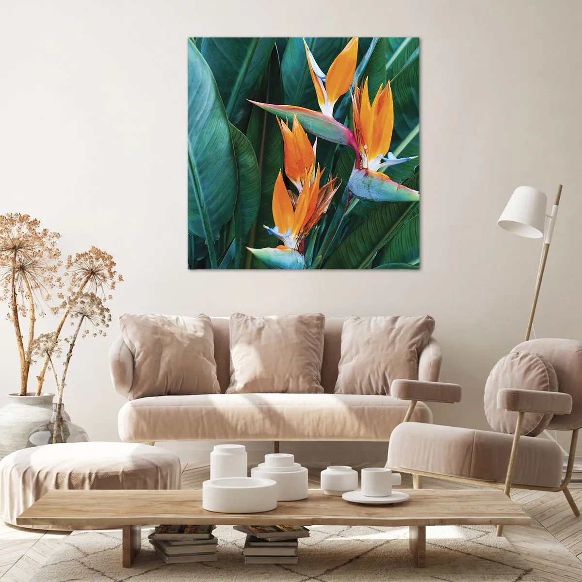 Schilderen op canvas - Is het een bloem of is het een vogel? - 60x60 cm