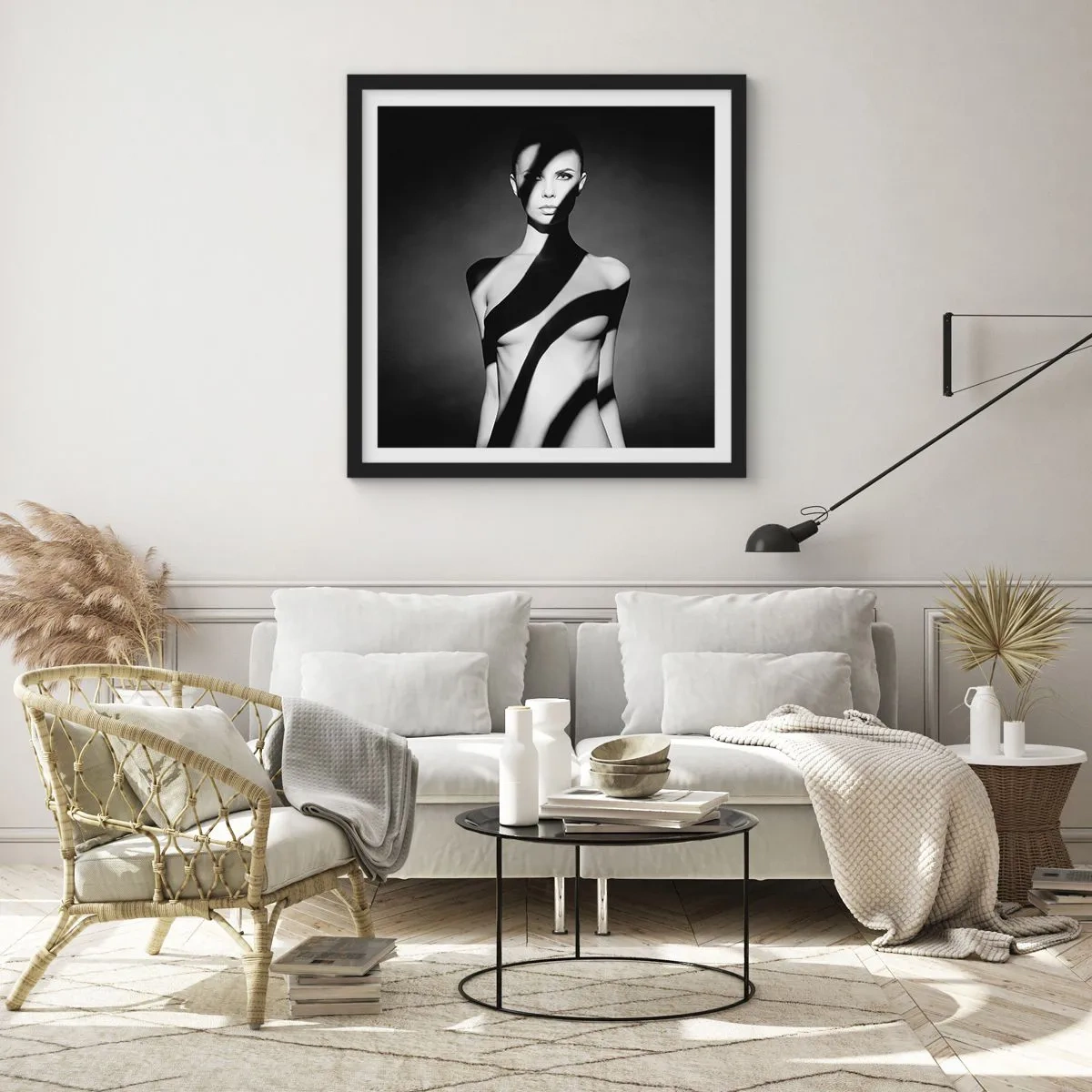 Poster in een zwarte lijst - In glans en schaduw - 30x30 cm