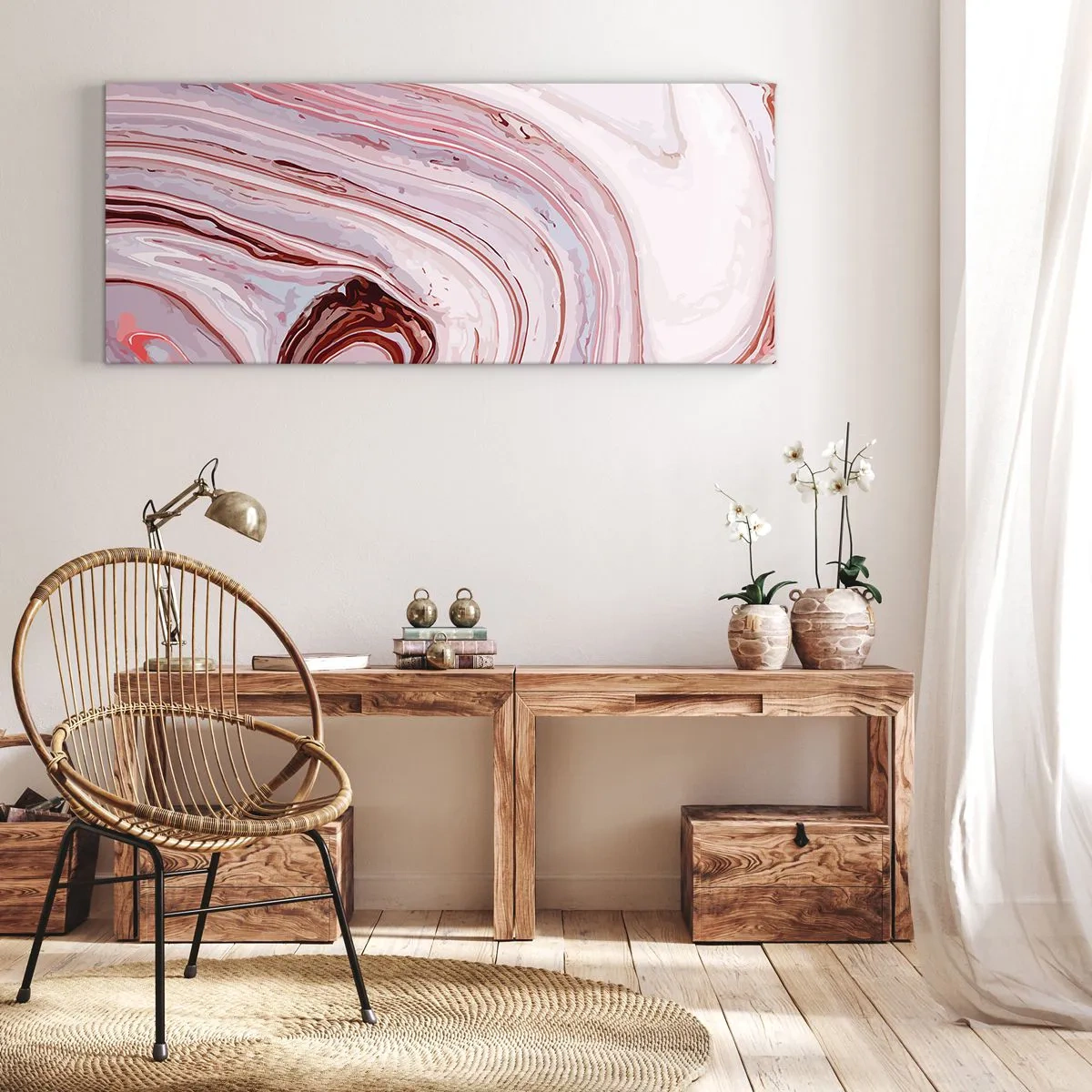Schilderen op canvas - Rechtdoor, dan rechts naar beneden - 100x40 cm