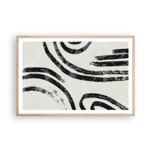 Een poster in een licht eiken lijst - Half gestopt - 91x61 cm