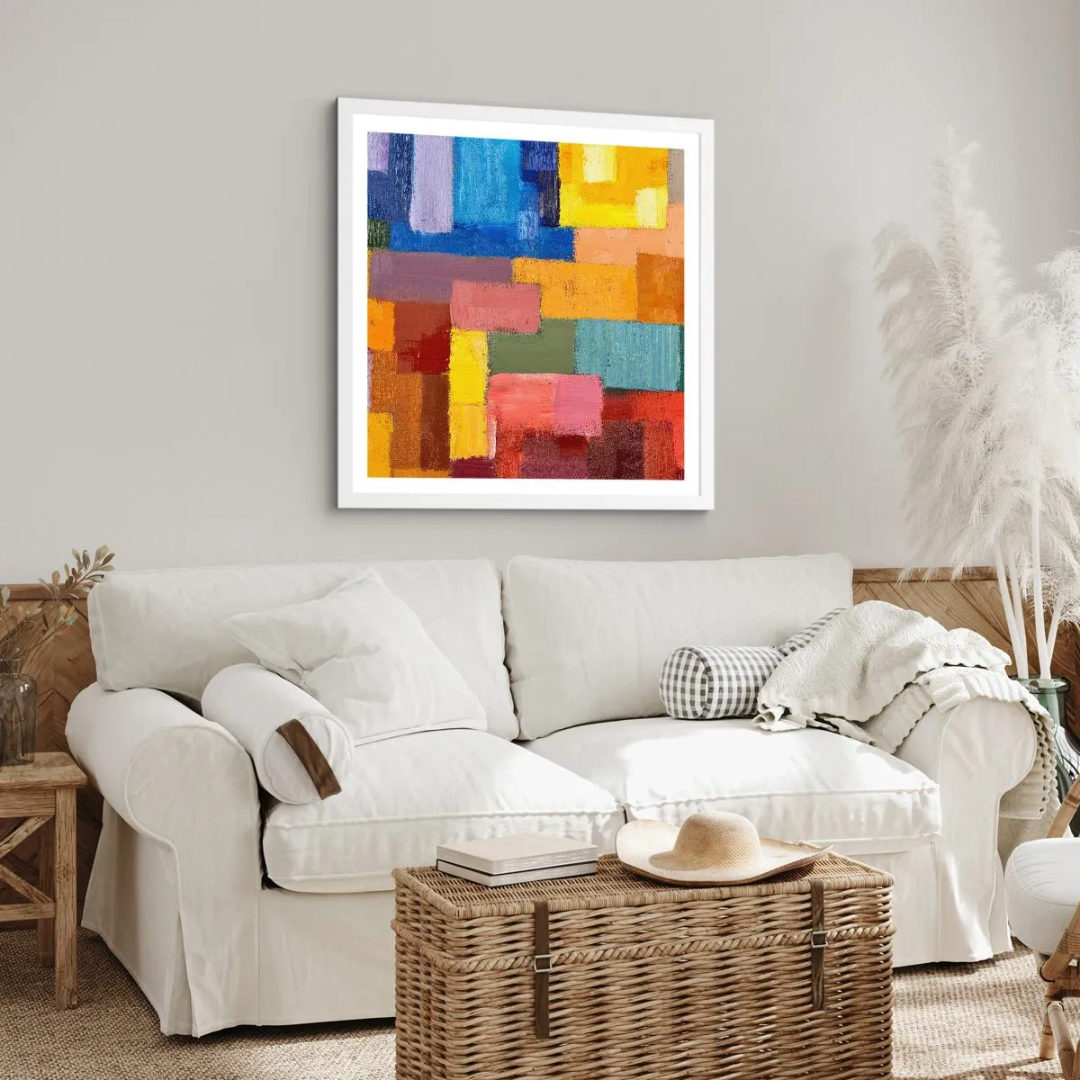 Poster in een witte lijst - Elk is anders, allemaal kleurrijk - 40x40 cm