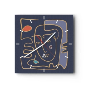 Wandklok - Klok - In nadenken - 40x40 cm