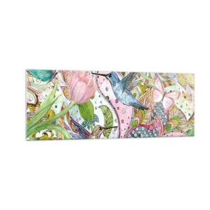 Schilderen op glas - Verstrikt in wijnstokken - 140x50 cm