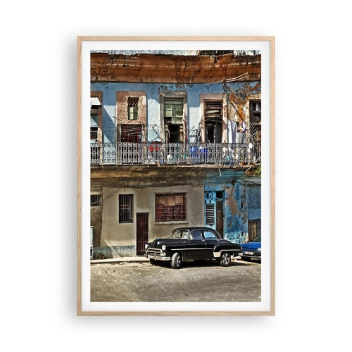 Een poster in een licht eiken lijst - Havana-vibes - 70x100 cm