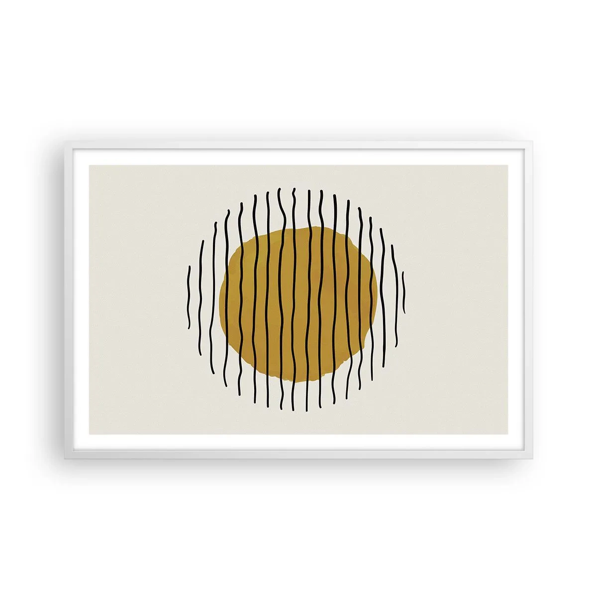 Poster in een witte lijst - Abstractie trillend van warmte - 91x61 cm