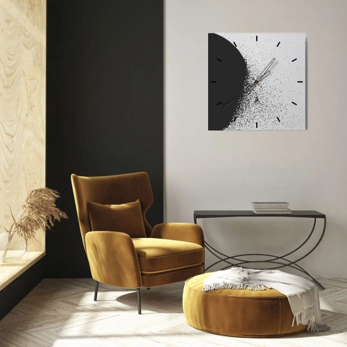 Wandklok - Klok - Beweging van moleculen - 30x30 cm
